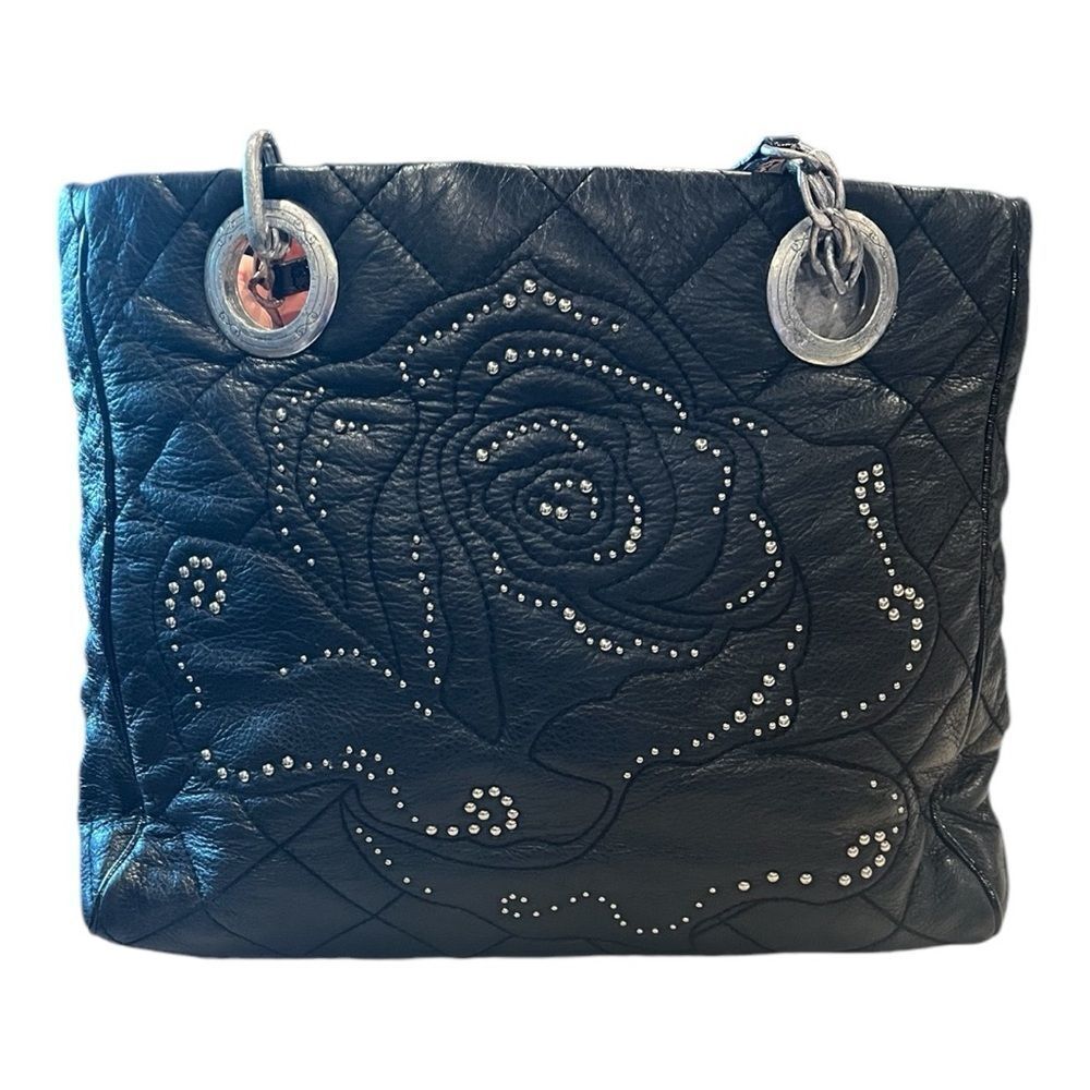 Brighton Black Leather Quilted hand shoulder Bag